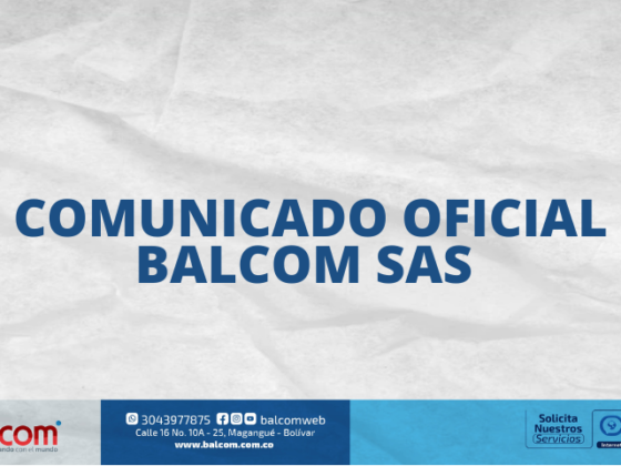 Comunicado Oficial Balcom SAS